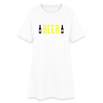 Bière - Robe T-shirt Femme - blanc - Devant