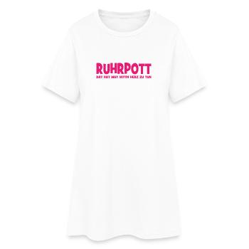 Ruhrpott - Dat hat wat mittn Herz zu tun - Zeche - Frauen T-Shirt-Kleid - Weiß - Vorne