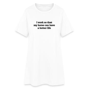 Cheval - Robe T-shirt Femme - blanc - Devant