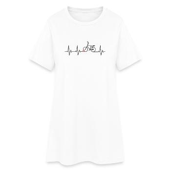 Cycling ball, cycleball, cyclisme en salle - Robe T-shirt Femme - blanc - Devant