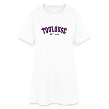 Toulouse fondée en 1986 - Robe T-shirt Femme - blanc - Devant