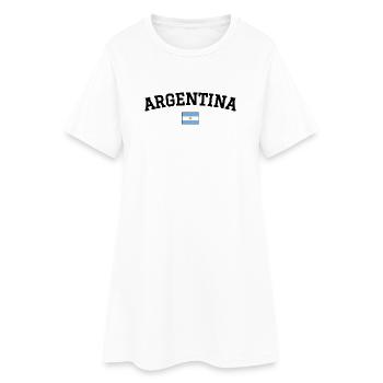 Drapeau argentin Noir - Robe T-shirt Femme - blanc - Devant
