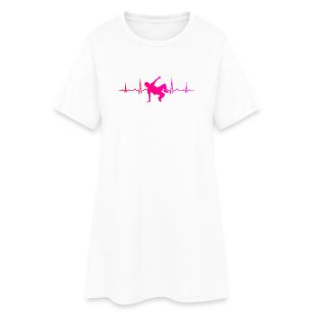 Geschenkidee für einen Breakdancer mit Break Dance - Frauen T-Shirt-Kleid - Weiß - Vorne