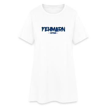 Fehmarn - Ostsee - Insel - Strand - Sommer - Sonne - Frauen T-Shirt-Kleid - Weiß - Vorne