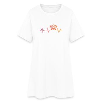 Feuerwehrmann Sunset Heartbeat Feuerwehrmann - Frauen T-Shirt-Kleid - Weiß - Vorne