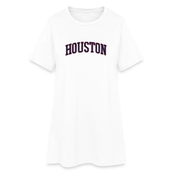 Houston Varsity Bogen Schriftzug - Frauen T-Shirt-Kleid - Weiß - Vorne