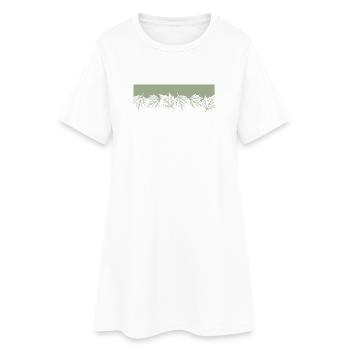 Natur Blätter Laub Wald Leaf - Frauen T-Shirt-Kleid - Weiß - Vorne