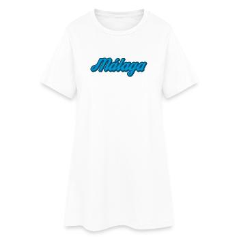 Malaga Coastal Script Bleu - Robe T-shirt Femme - blanc - Devant