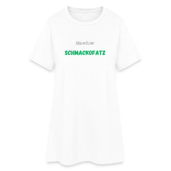 Ein echter Schmackofatz - Frauen T-Shirt-Kleid - Weiß - Vorne