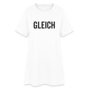 Gleich Statement Design - Frauen T-Shirt-Kleid - Weiß - Vorne