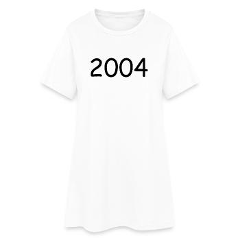 2004 20th birthday year black - Women’s T-Shirt Dress - white - Front