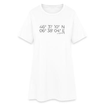Coordonnées Lausanne, Vaud - Robe T-shirt Femme - blanc - Devant