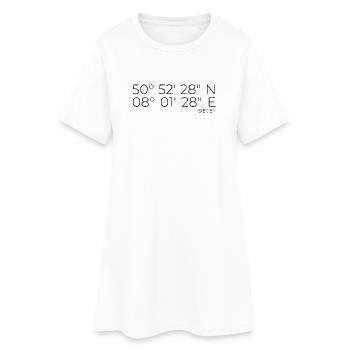 Koordinaten Siegen - Frauen T-Shirt-Kleid - Weiß - Vorne