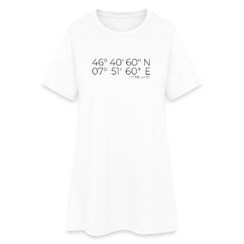 Koordinaten Interlaken Schweiz - Frauen T-Shirt-Kleid - Weiß - Vorne