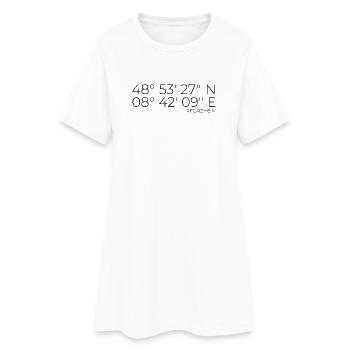 Koordinaten Pforzheim - Frauen T-Shirt-Kleid - Weiß - Vorne