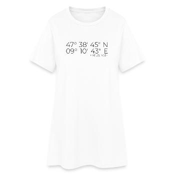 Koordinaten Kreuzlingen Schweiz - Frauen T-Shirt-Kleid - Weiß - Vorne