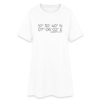 Coordonnées : Gelsenkirchen, Allemagne, Rhénanie-du-Nord-Westphalie - Robe T-shirt Femme - blanc - Devant