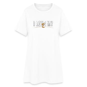 J’aime mon chien - Robe T-shirt Femme - blanc - Devant