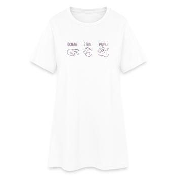 Schere Stein Papier Spiel Handspiel Silhouette - Frauen T-Shirt-Kleid - Weiß - Vorne