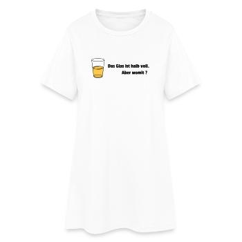 Glass half full Realist - Women’s T-Shirt Dress - white - Front