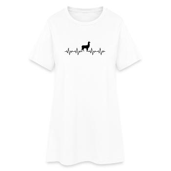 Lama ECG Heartbeat - Robe T-shirt Femme - blanc - Devant