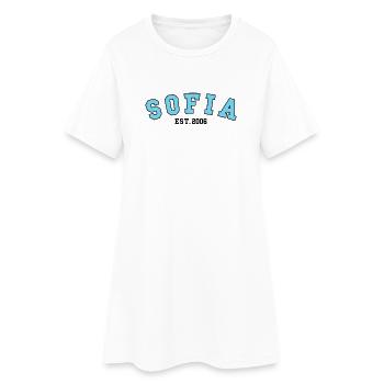 Sofia gegründet 2006 - Frauen T-Shirt-Kleid - Weiß - Vorne