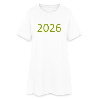2026 Green Birthday Anniversary Template Design - Women’s T-Shirt Dress - white - Front