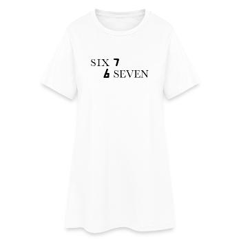 Six Seven 67 Meme Sechs Sieben - Robe T-shirt Femme - blanc - Devant