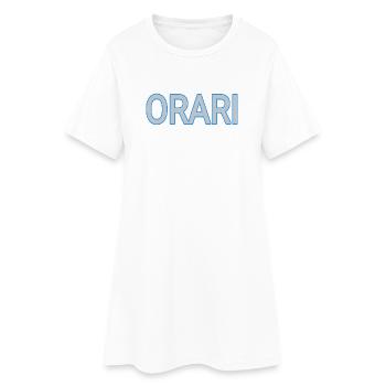 Orani text - Frauen T-Shirt-Kleid - Weiß - Vorne
