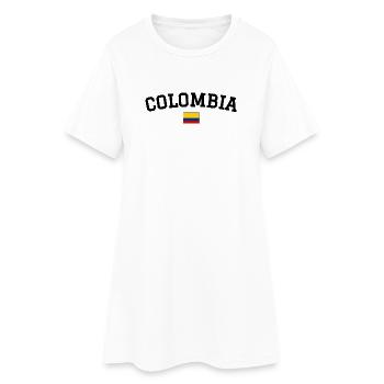 Drapeau de la Colombie Noir - Robe T-shirt Femme - blanc - Devant