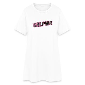 GRLPWR Camouflage Girl Power Statement - Frauen T-Shirt-Kleid - Weiß - Vorne