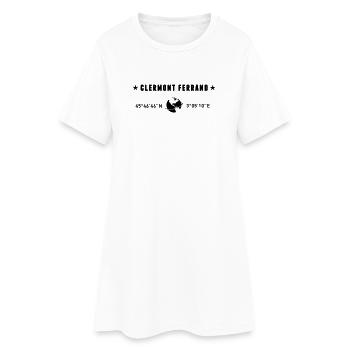 Clermont Ferrand France Coordonnées Globe - Robe T-shirt Femme - blanc - Devant
