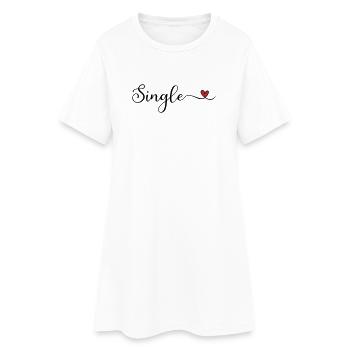 Single handgeschriebener Schriftzug mit Herz - Frauen T-Shirt-Kleid - Weiß - Vorne