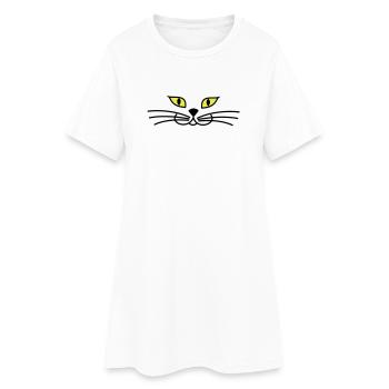 kitteh_face_green_eyes - Robe T-shirt Femme - blanc - Devant