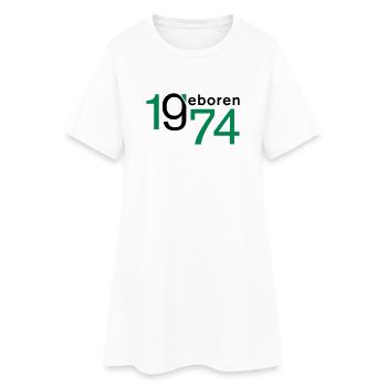 Jahrgang 1974 geboren - Frauen T-Shirt-Kleid - Weiß - Vorne