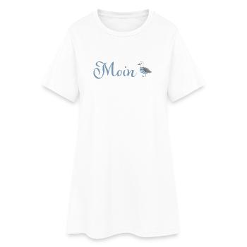 Moin Möwe - Frauen T-Shirt-Kleid - Weiß - Vorne