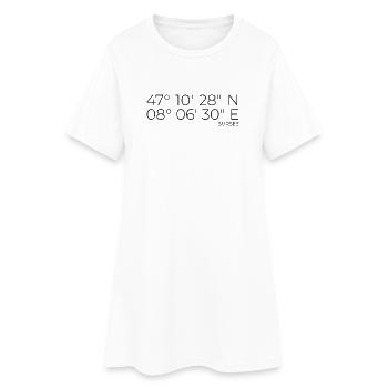 Koordinaten Sursee Schweiz - Frauen T-Shirt-Kleid - Weiß - Vorne