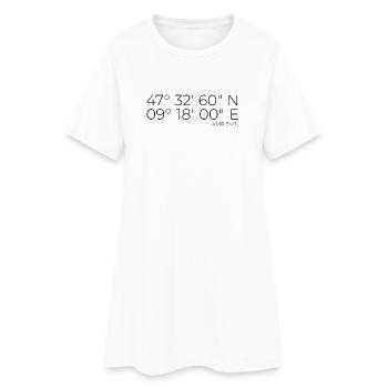 Koordinaten Amriswil Schweiz - Frauen T-Shirt-Kleid - Weiß - Vorne