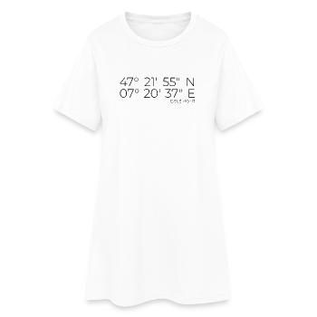 Koordinaten Delémont Jura Schweiz - Frauen T-Shirt-Kleid - Weiß - Vorne