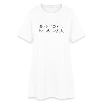 Coordonnées : Catanzaro, Italie - Robe T-shirt Femme - blanc - Devant