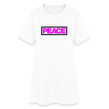 Typo PEACE Kontur 2C - Frauen T-Shirt-Kleid - Weiß - Vorne