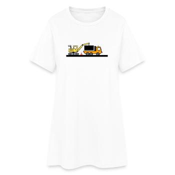 Bagger - Frauen T-Shirt-Kleid - Weiß - Vorne