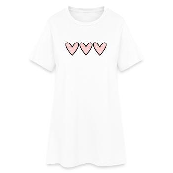 HERZ. PAAR. VALENTINSTAG. GERADE VERHEIRATET. Junggesellinnenabschied. - Frauen T-Shirt-Kleid - Weiß - Vorne