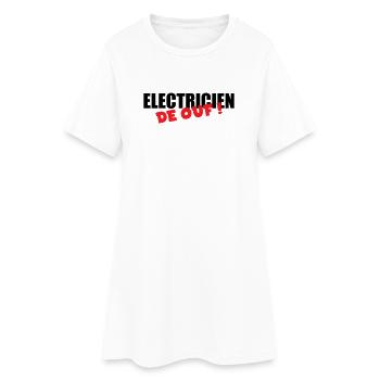 Électricien de Ouf : Puissance et Gros Ampérage ! - Robe T-shirt Femme - blanc - Devant