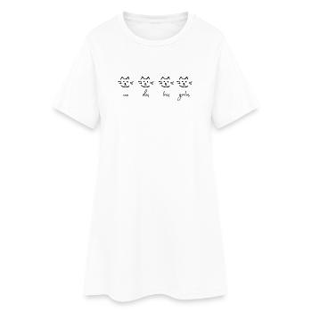 eins zwei drei katzen - Frauen T-Shirt-Kleid - Weiß - Vorne