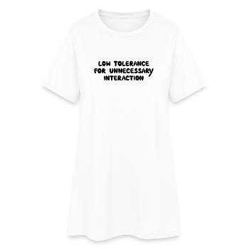 Faible tolérance aux interactions inutiles, Noir - Robe T-shirt Femme - blanc - Devant