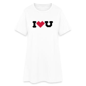 i love u - Robe T-shirt Femme - blanc - Devant