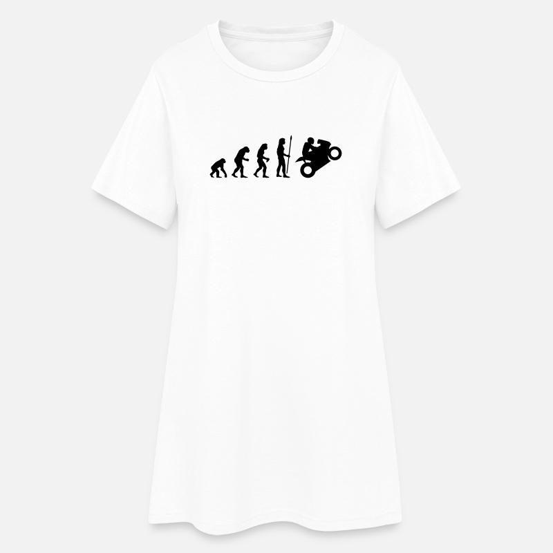 evolution_biker - Robe T-shirt Femme - blanc