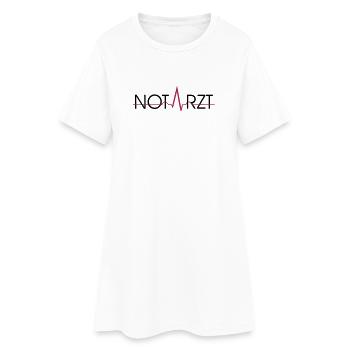 Notarzt Schriftzug - Frauen T-Shirt-Kleid - Weiß - Vorne