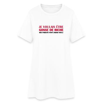 Gosse de riche - Robe T-shirt Femme - blanc - Devant